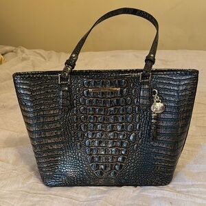 Dark green Crocodile-Embossed Brahmin Handbag